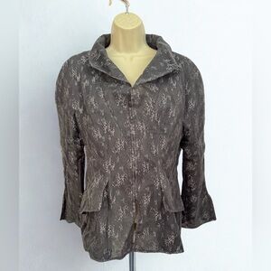 Jackie Rogers Black & Silver lace Patterned Blazer